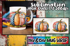 Unique charm 11oz 15oz sublimation wrap, Pumpkin Watercolor Product Image 1