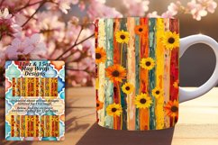Striped Flower Mug Wrap - Spring Sublimation Product Image 1