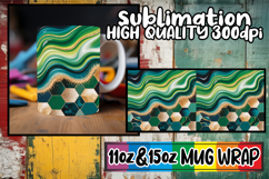 Happy hearts sublimation mug wrap, Pattern Product Image 1