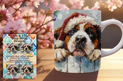 Holiday Design Mug Wrap Winter Peeking Dog Sublimation 11oz Product Image 1