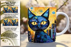 Cat&#039;s Colorful Escapade: Sublimation Mug Design Product Image 1