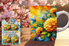 Whimsical 15oz Mug Wrap Png Artwork , Flowers Product Image 1
