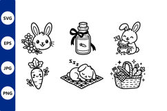 Cute Bunny Vector With Carrots Product Image 1