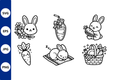 Cute Bunny Carrot Bouquet Picnic Basket Product Image 1