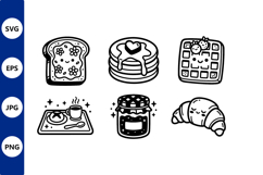 Cute Kawaii Breakfast Food Vector Product Image 1