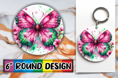 Luminous Round Ornaments Sublimation, Butterfly Product Image 1