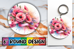Whimsical Round Car Coaster Designs, Flowers Product Image 1