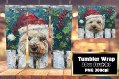 Christmas Sublimation Tumbler Wrap Peeking Dog Winter Art Product Image 1