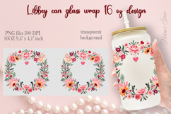 Boho Valentine pattern Libbey Can Glass Wrap 16oz design png Product Image 1