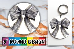 Watercolor Bow Round PNG Design for Sublimation Product Image 1