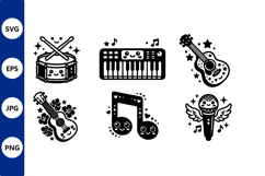 Kawaii Music Instruments Smiling Faces Product Image 1