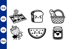 Cute Picnic Food Vector Set Product Image 1