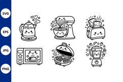 Cute Black and White Kitchen Appliances Product Image 1