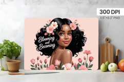 Afro Girl/Woman Melanin braided hair Cutting Board PNG Desig Product Image 1