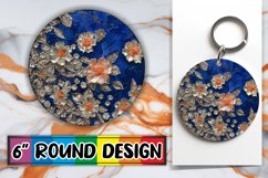 Radiant Glitter Blossom Sublimation Circle: Keychain, Coaste Product Image 1