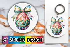 Cheerful Keychain Round Design PNG, Easter Egg Product Image 1