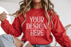 Christmas Gildan 18000 Heliconia Crewneck Sweatshirt Mockup Product Image 1