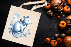 Funny Halloween rat clipart| Blue moon in night shirt design Product Image 3