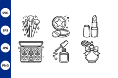 Makeup Brushes Powder Lipstick Vector Product Image 1