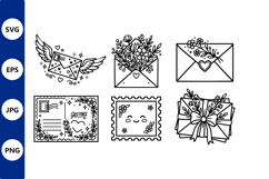 Floral envelopes with hearts and wings Product Image 1