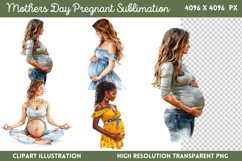 Mothers Day Pregnant Sublimation PNG Product Image 1