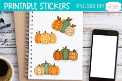 Fall pumpkins stickers for Print and Cut, Patchwork pumpkins Product Image 2