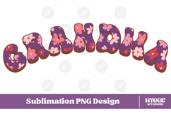 grandma Png Retro Flowers Mother&#039;s Day Floral Mom Sublimatio Product Image 1