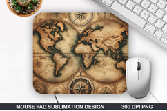 Vintage Mouse Pad Sublimation PNG Design - Mouse Pad PNG Product Image 1