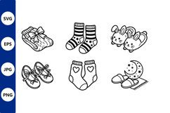 Cozy socks and bunny slippers vector Product Image 1