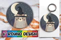 Halloween Boho Animal Round Design Autumn Keychain Product Image 1