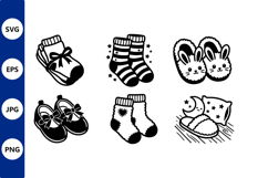 Cozy Slippers And Socks Vector Art Product Image 1