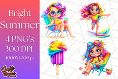 Bright Summer PNG Clipart, Printable Beach Graphics Product Image 1