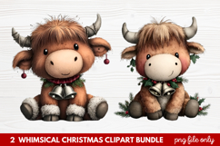 Whimsical Christmas Clipart | Cute Festive Holiday PNG Product Image 1