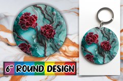 Sublimation Springtime Bouquet Round Design PNG Product Image 1