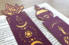Witch bookmark svg template, Magic Witchcraft paper bookmark Product Image 2