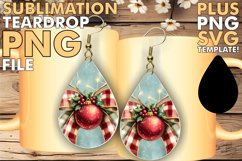 Sweet Teardrop EARRINGS Ideas PNG, Christmas Bow Product Image 1