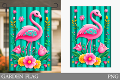 Flamingo Garden Flag Design. Summer Garden Flag Sublimation Product Image 1