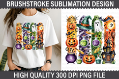 Halloween Brushstroke Sublimation Design - Brushstroke PNG Product Image 1