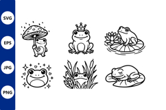 Cute Frog With Mushroom Umbrella Vector Product Image 1