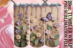 Bright Reflections 20oz tumbler wrap, 3D Flowers Product Image 1