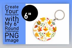 Elegant Watercolor Autumn Round Design Pattern Keychain Product Image 1