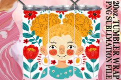 Elegant Woman with Flowers Tumbler Wrap Design 20oz Product Image 1