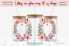 Boho Valentine pattern Libbey Can Glass Wrap 16oz design png Product Image 2