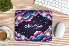 Happy New Year PNG Mouse Pad,Festive New Year's Eve 2026 PNG Product Image 1