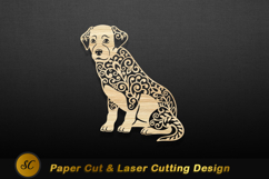 Ornate dog silhouette wood cutout animal Laser cut Product Image 1