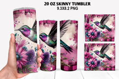 Hummingbird Skinny Tumbler 20oz Wrap Design, Animal Tumbler Product Image 1