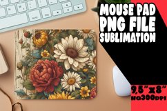 Nostalgic Vintage Spring Flower Mouse Pad Product Image 1