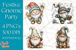 Winter Metallic New Year Gnomes PNG Clipart Product Image 1