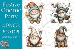 Winter Metallic New Year Gnomes PNG Clipart Product Image 1