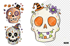 Doodle Halloween Skull PNG Product Image 1
